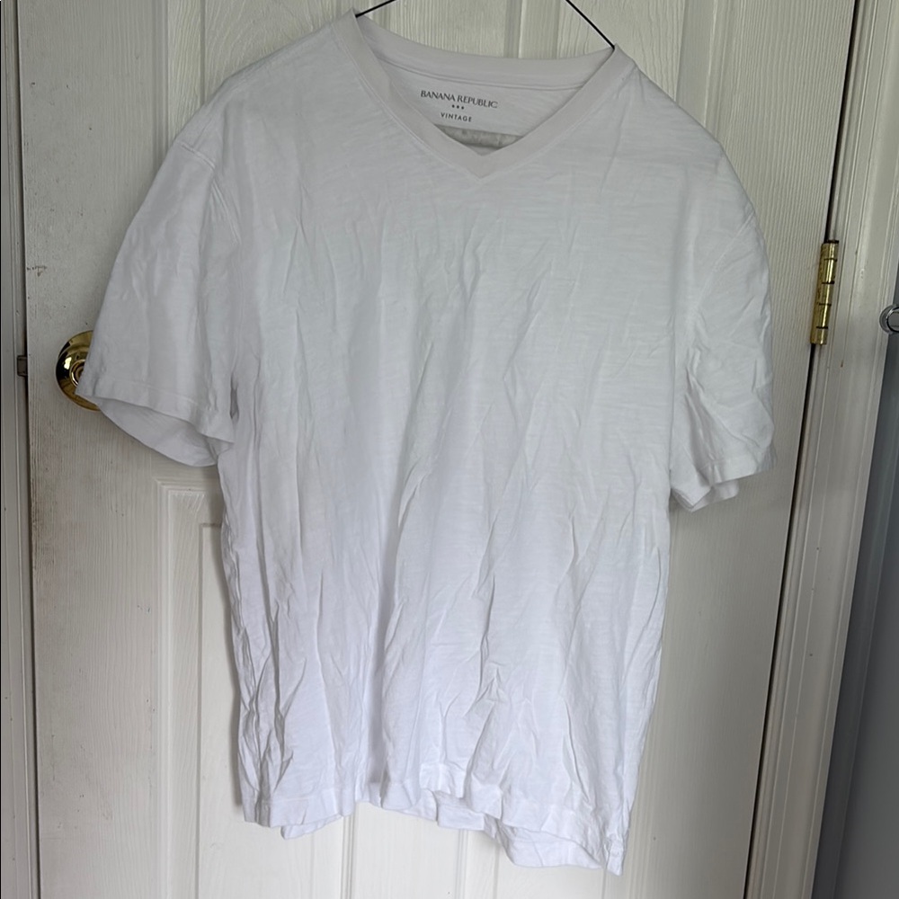 Banana Republic White Short Sleeve Tee Classic Crew Neck
